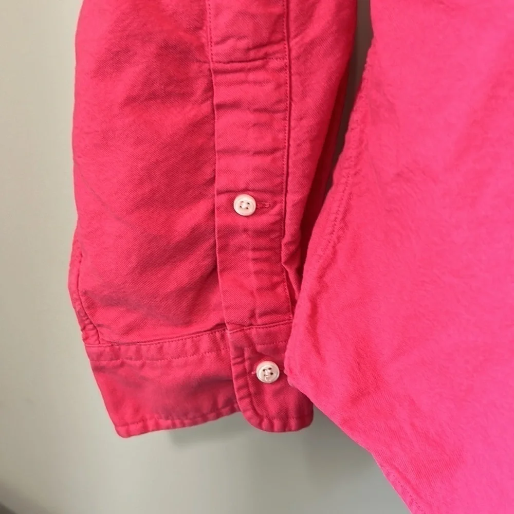 Polo Ralph Lauren Mens logo embroidered cotton button down shirt Pink Sz L